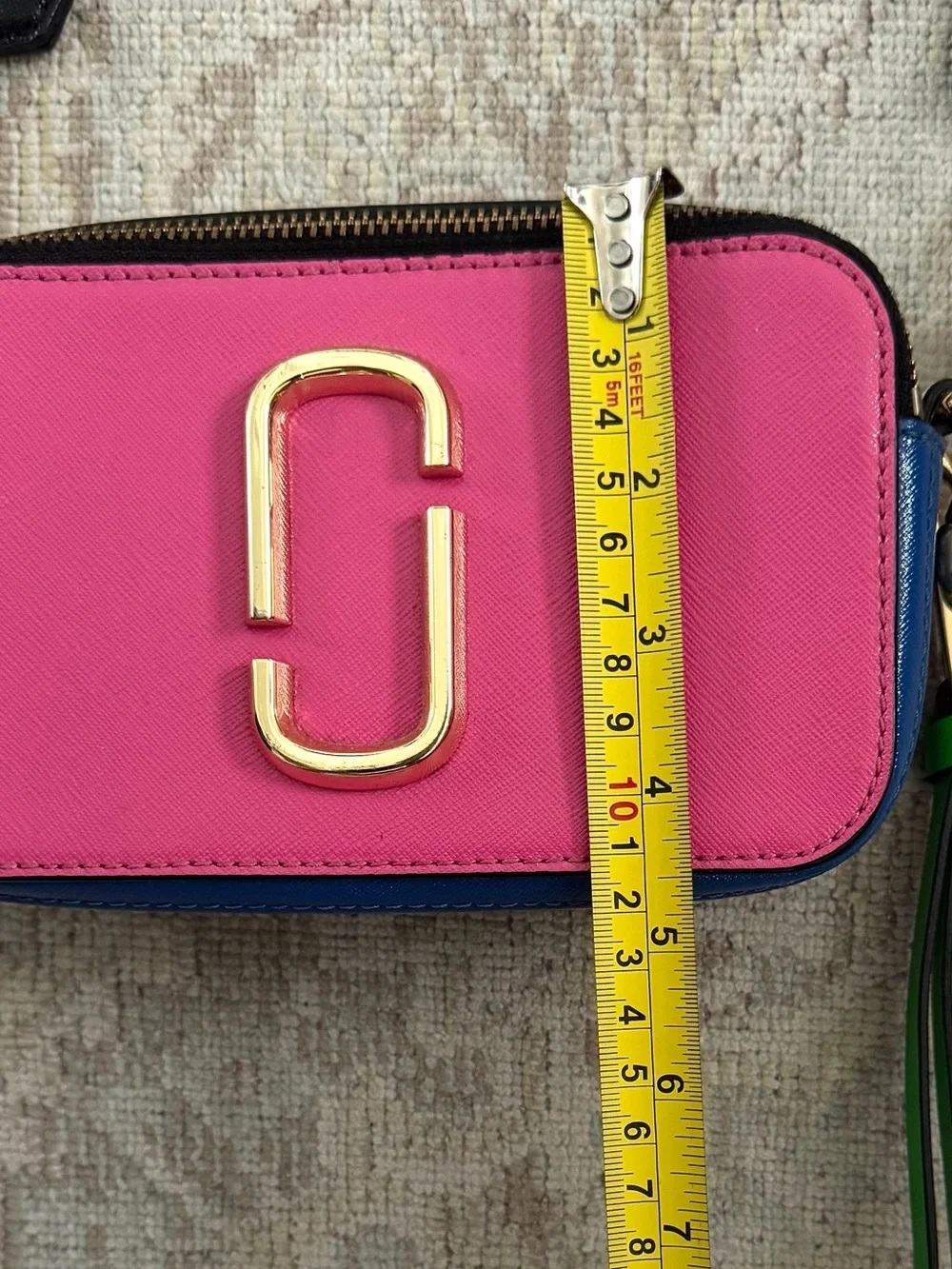 RARE Marc Jacobs Pink and Green Snapshot Camera Bag with Playboy Strap